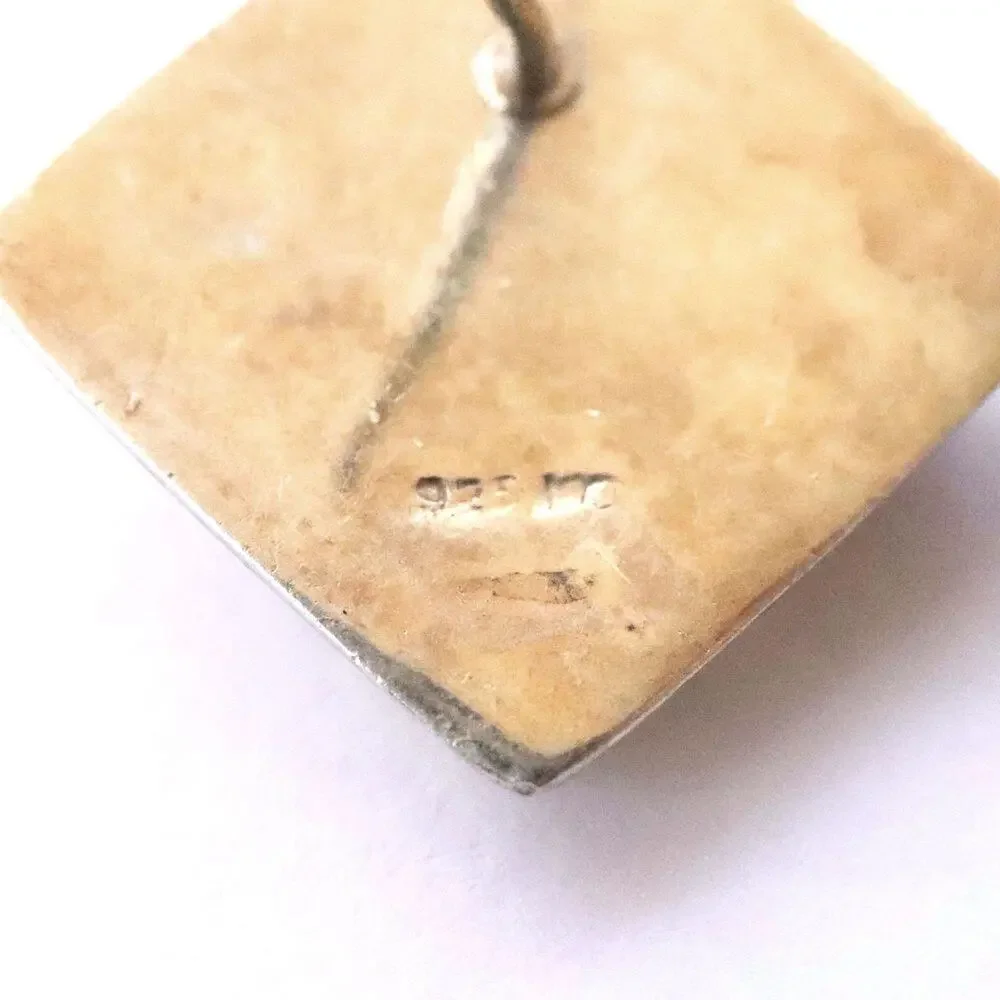 Sterling Silver 925 3D Square Stud Earrings Bevelled Edge Pierced Post